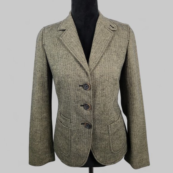 GAP Jackets & Blazers - Gap Womens Blazer Herringbone Academia Blazer Jacket Brown Sz 4